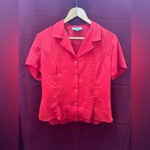 Retro Red Ladies Button-Up - Size 12
